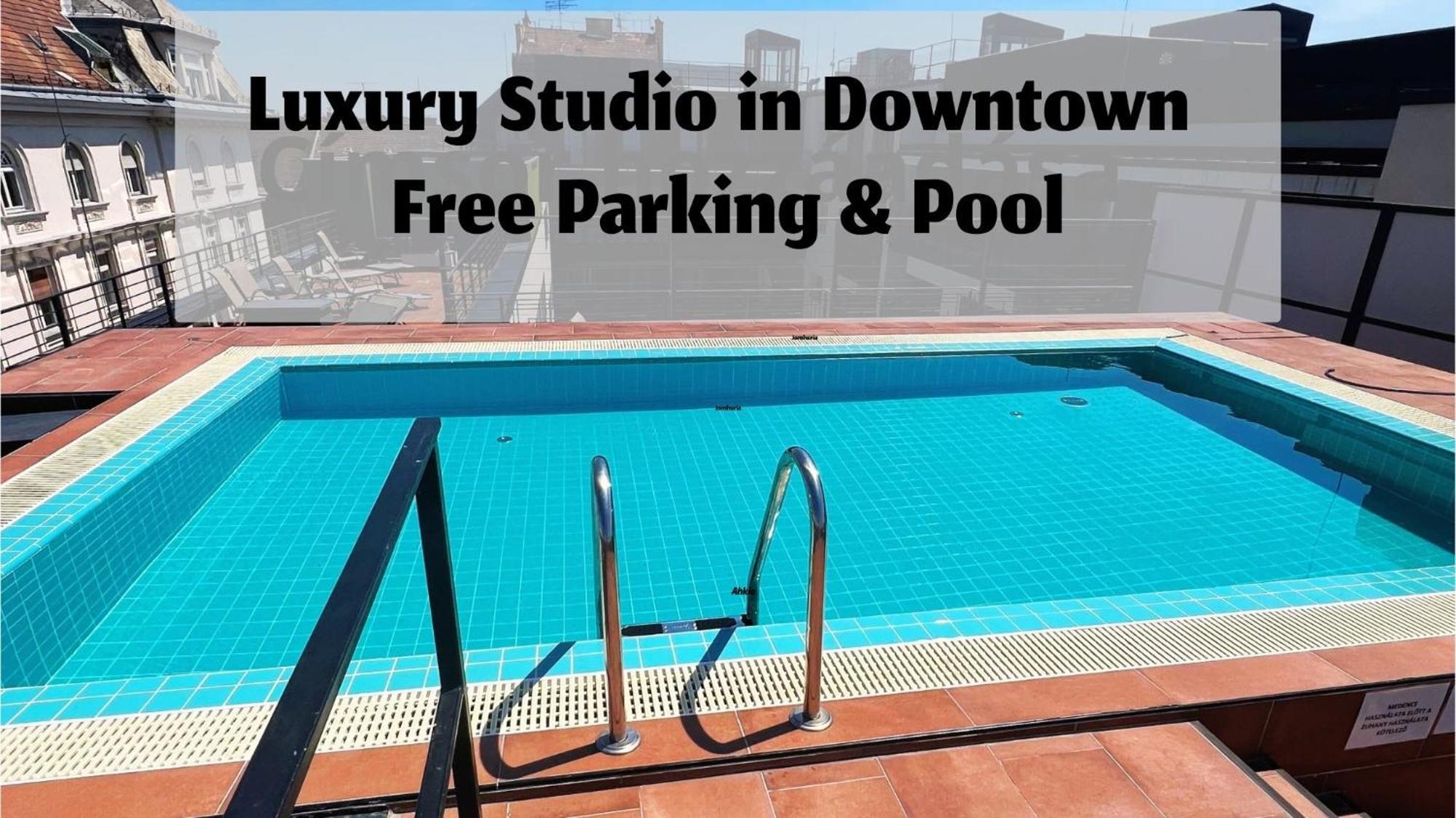 Luxe Central Studio With Pool, Parking & Ac Budapest Exteriör bild